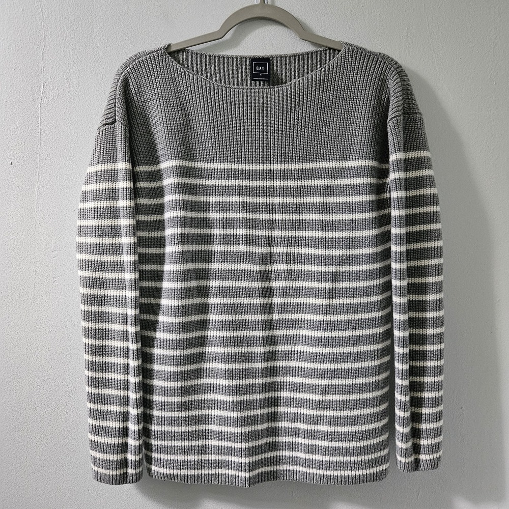 GAP Boat Neck Sweater Womens Merino Wool Ribbed Size M